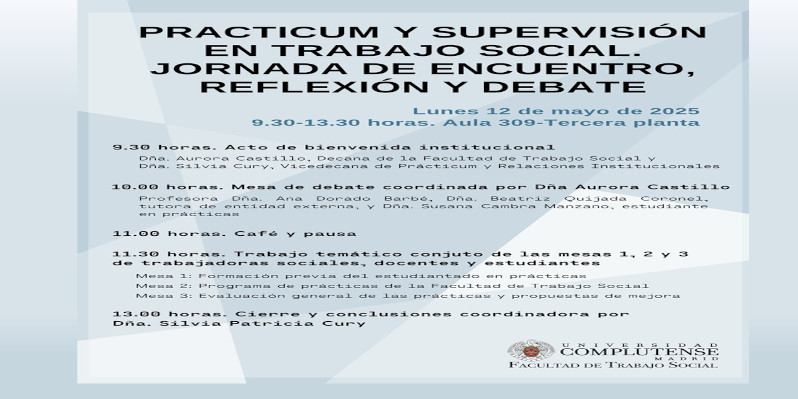 Prácticum y Supervisión en Trabajo Social: Jornada de encuentro profesional, reflexión y debate